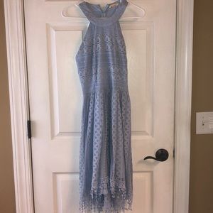 Halter, lacy, high low dress